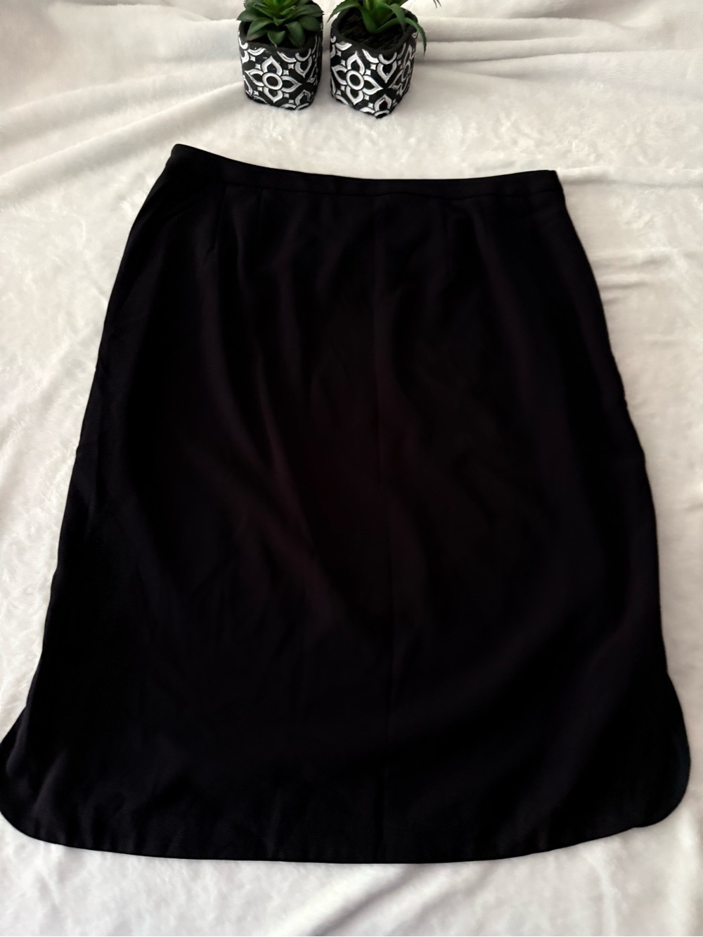 Worthington Black Slit Knee Length Lined Skirt 4